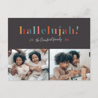 Rainbow Hallelujah Holiday Card Feiertagspostkarte