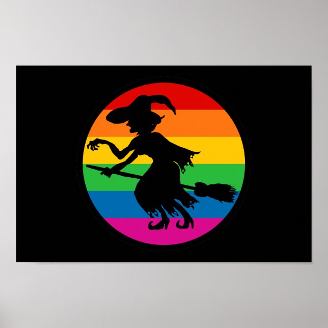 Rainbow Halloween Hexe Poster (Vorne)