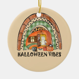 Rainbow Halloween Vibes Camper/ Anhänger Keramik Ornament