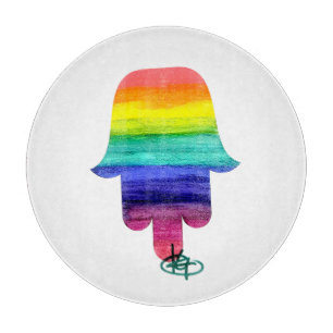 Rainbow Hamsa Art Cutting Board Schneidebrett