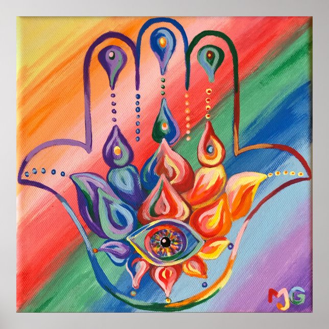 Rainbow Hamsa Poster (Vorne)