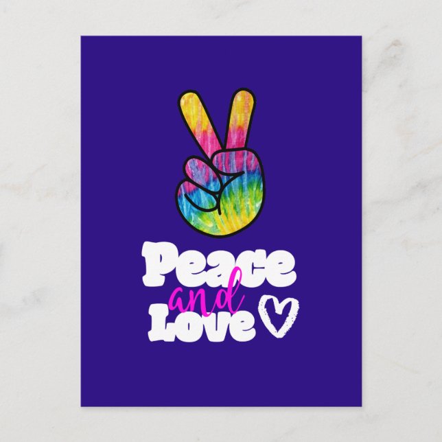 Rainbow Hand Peace Signature Peace Peace and Liebe Postkarte (Vorderseite)