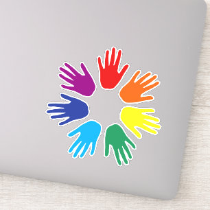 Rainbow Hände Aufkleber