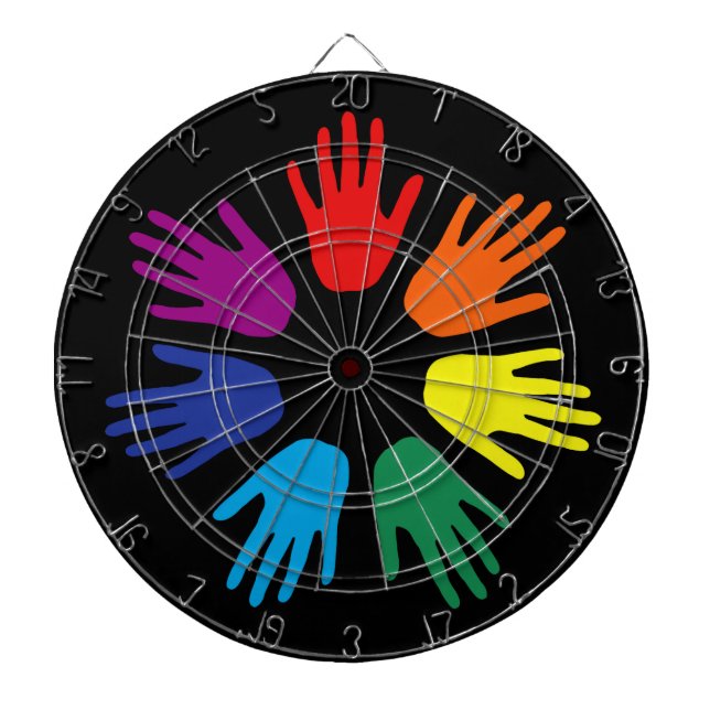 Rainbow Hände Dartscheibe (vorne)