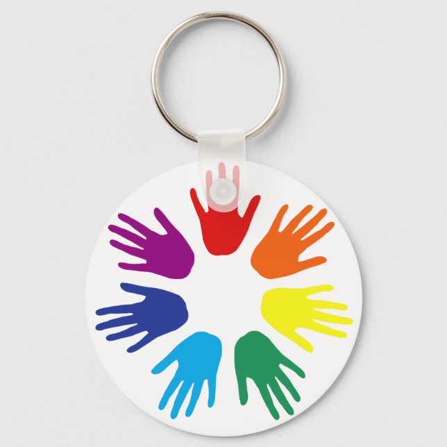 Rainbow Hände Schlüsselanhänger (Vorderseite)
