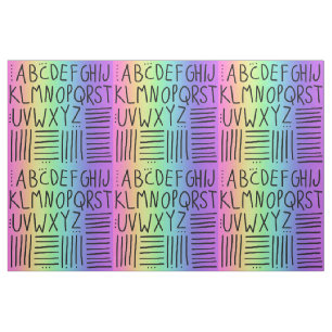 Rainbow Handgeschriebene ABCs-Fabric Stoff