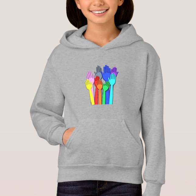 Rainbow HandsT-Shirt Hoodie (Vorderseite)