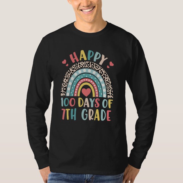 Rainbow Happy 100th Day of 7th Grade 100 Day of Sc T-Shirt (Vorderseite)