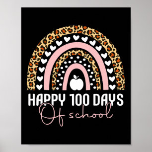 Rainbow Happy 100th Day School Niedlich 100 Days T Poster