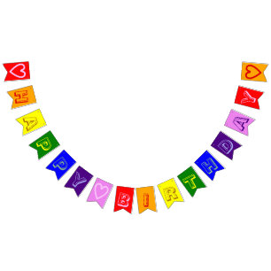 Rainbow Happy Birthday Wimpelkette