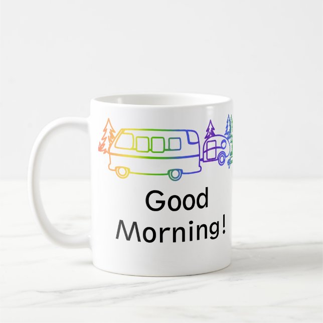 Rainbow Happy Campers Personalisierte Mug Kaffeetasse (Links)