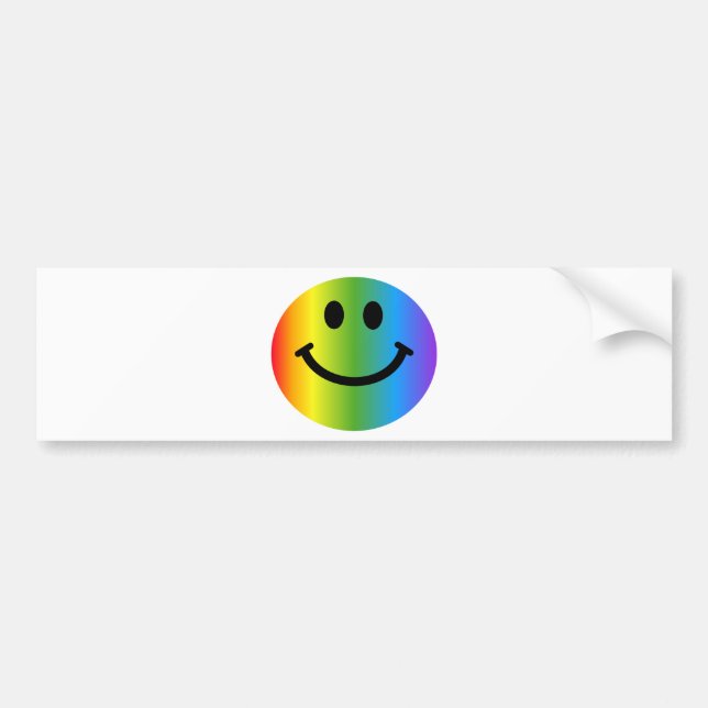 Rainbow Happy Face Autoaufkleber (Vorne)