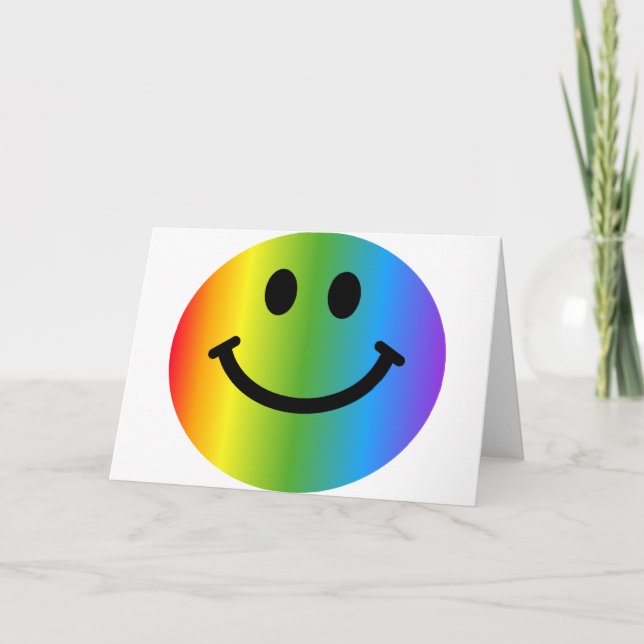 Rainbow Happy Face Karte (Vorderseite)