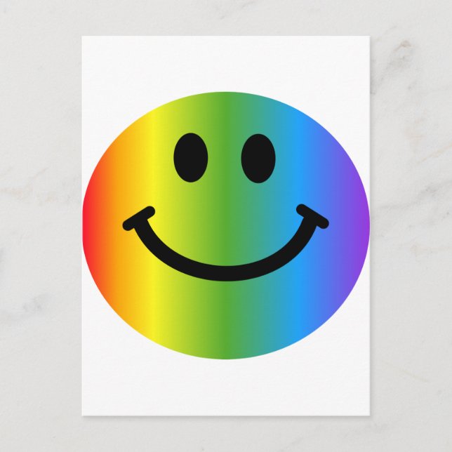 Rainbow Happy Face Postkarte (Vorderseite)