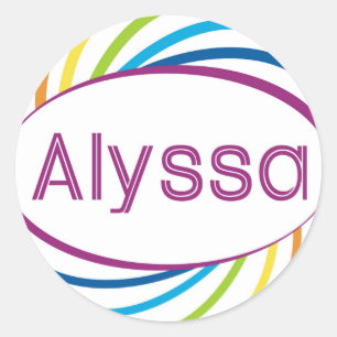 Rainbow Happy Frame Alyssa Runder Aufkleber