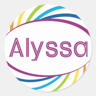 Rainbow Happy Frame Alyssa Runder Aufkleber