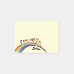 Rainbow Happy Kids DIY Dein Name Post-it Notizen