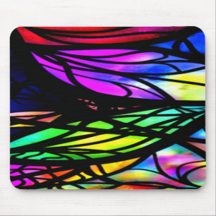 Rainbow-Hartglas-Farbiger Extravaganter Spaß Mousepad
