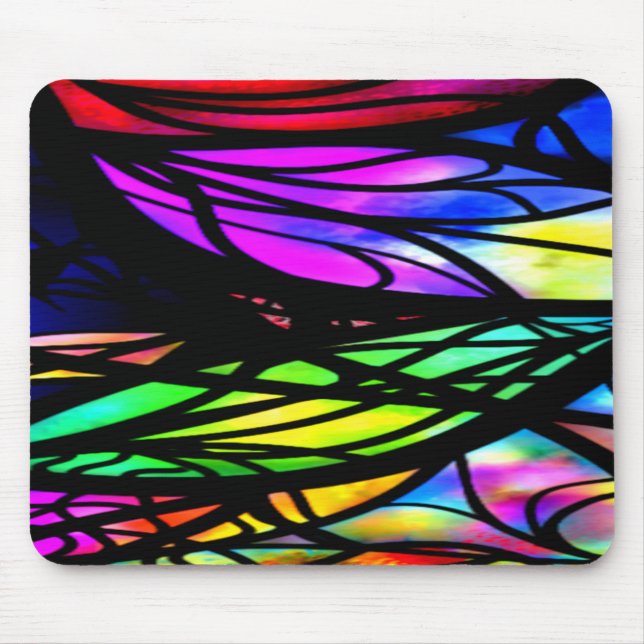 Rainbow-Hartglas-Farbiger Extravaganter Spaß Mousepad (Vorne)