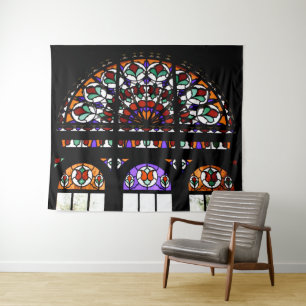 Rainbow-Hartglas-Fenster Wandteppich