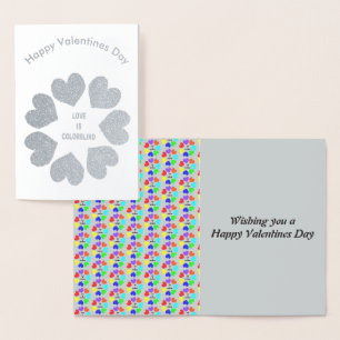 Rainbow-Hearcard für die interrassische Liebe Folienkarte