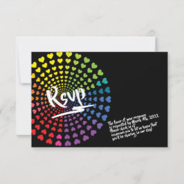 RAINBOW HEARS Bat Mitzvah Party Card Einladung