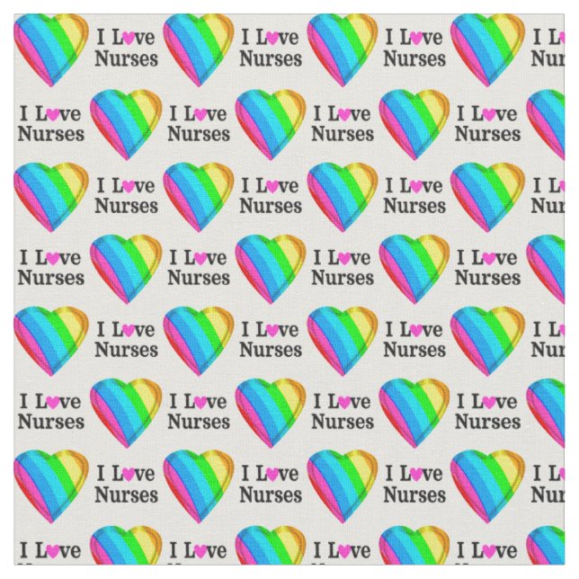 RAINBOW HEARS I LIEBE NURSES STOFF (Nahaufnahme)