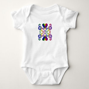 Rainbow Heart and Lily Baby Strampler
