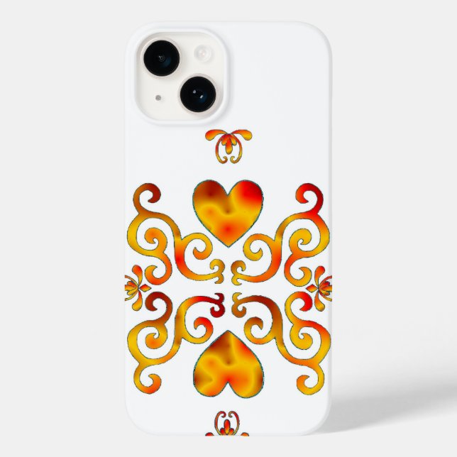 Rainbow Heart and Lily Case-Mate iPhone 14 Hülle (Rückseite)