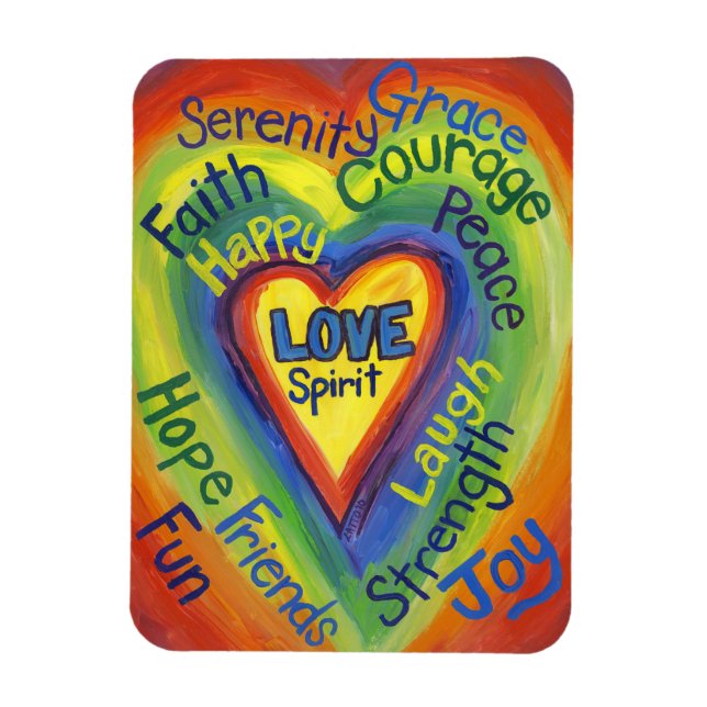 Rainbow Heart Art Inspiration Kühlschrankmagnet Magnet (Vertikal)