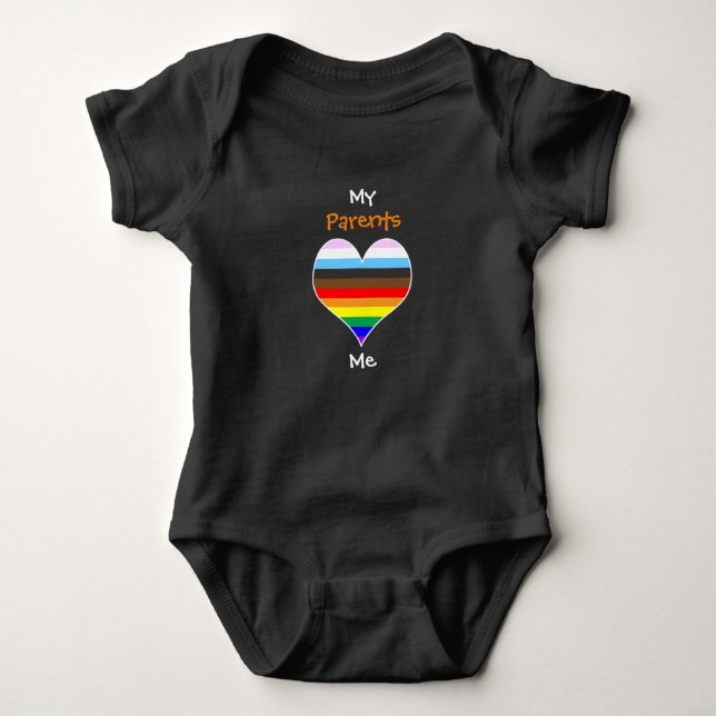 Rainbow Heart Baby Bodysuit Strampler (Vorderseite)