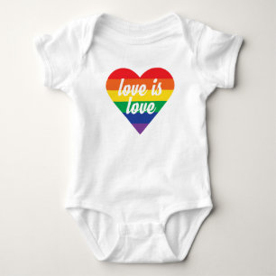 Rainbow Heart Baby Shirt - Liebe ist Liebe
