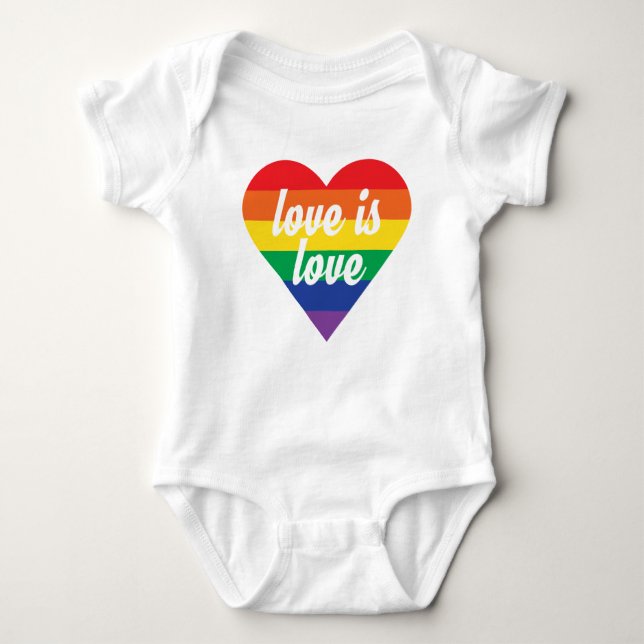 Rainbow Heart Baby Shirt - Liebe ist Liebe (Vorderseite)