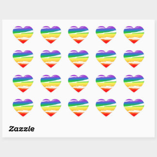 Rainbow-Heart-Brush-Effekt Herz-Aufkleber