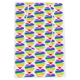 Rainbow-Heart-Brush-Effekt Mittlere Geschenktüte