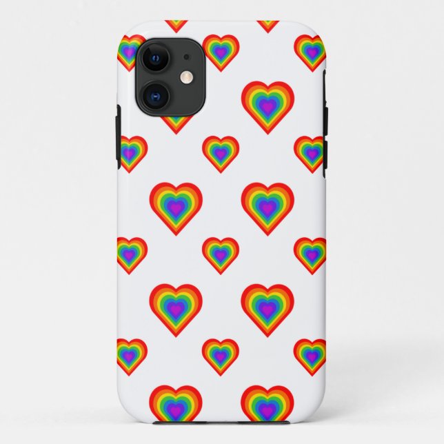 Rainbow Heart Case-Mate iPhone Hülle (Rückseite)