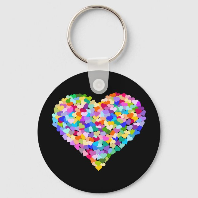 Rainbow Heart Confetti Schlüsselanhänger (Vorderseite)