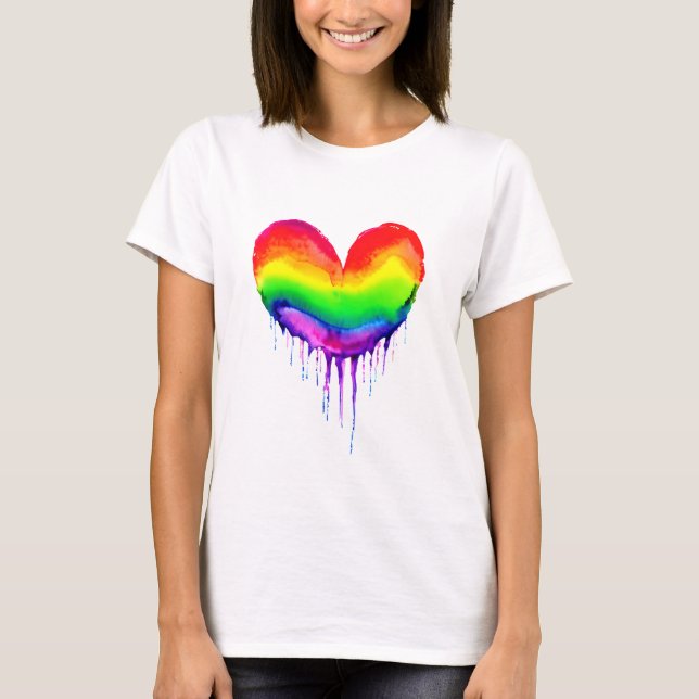 Rainbow Heart Driving Paint T-Shirt (Vorderseite)