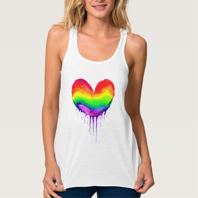 Rainbow Heart Driving Paint Tank Top (Vorderseite)