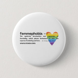 Rainbow Heart FEMMEPHOBIA Button