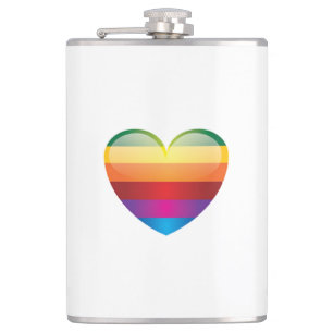 Rainbow Heart Flachmann