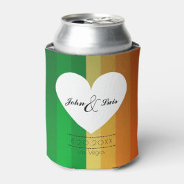 Rainbow Heart Gastgeschenk Hochzeit Dosenkühler