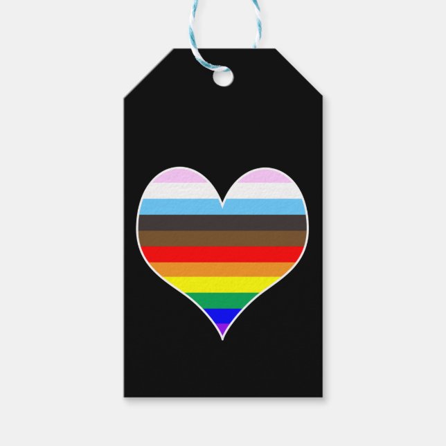 Rainbow Heart Gift Tags Geschenkanhänger (Vorderseite)