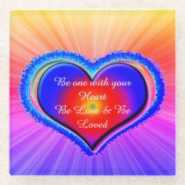 Rainbow Heart Glasuntersetzer
