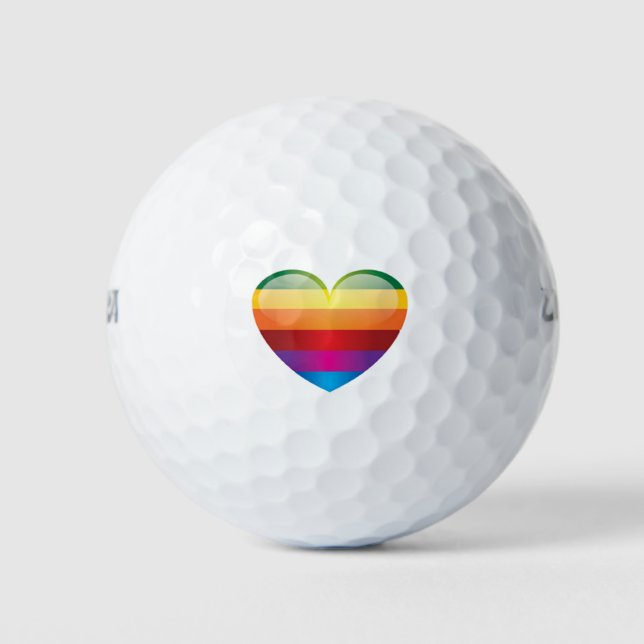 Rainbow Heart Golfball (Vorderseite)