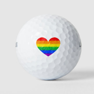 Rainbow Heart Golfball