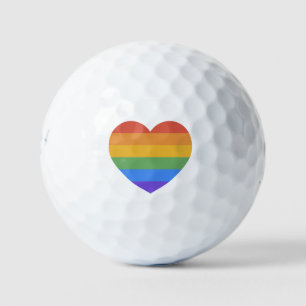Rainbow Heart Golfball