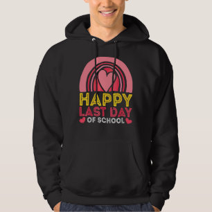 Rainbow Heart Happy Last Day School Lehrer Stu Hoodie