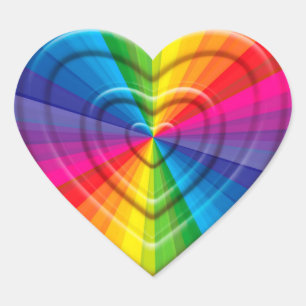 Rainbow Heart Herz-Aufkleber