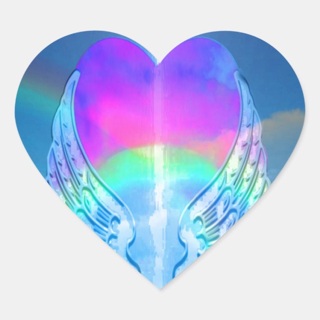 Rainbow Heart Herz-Aufkleber (Vorderseite)